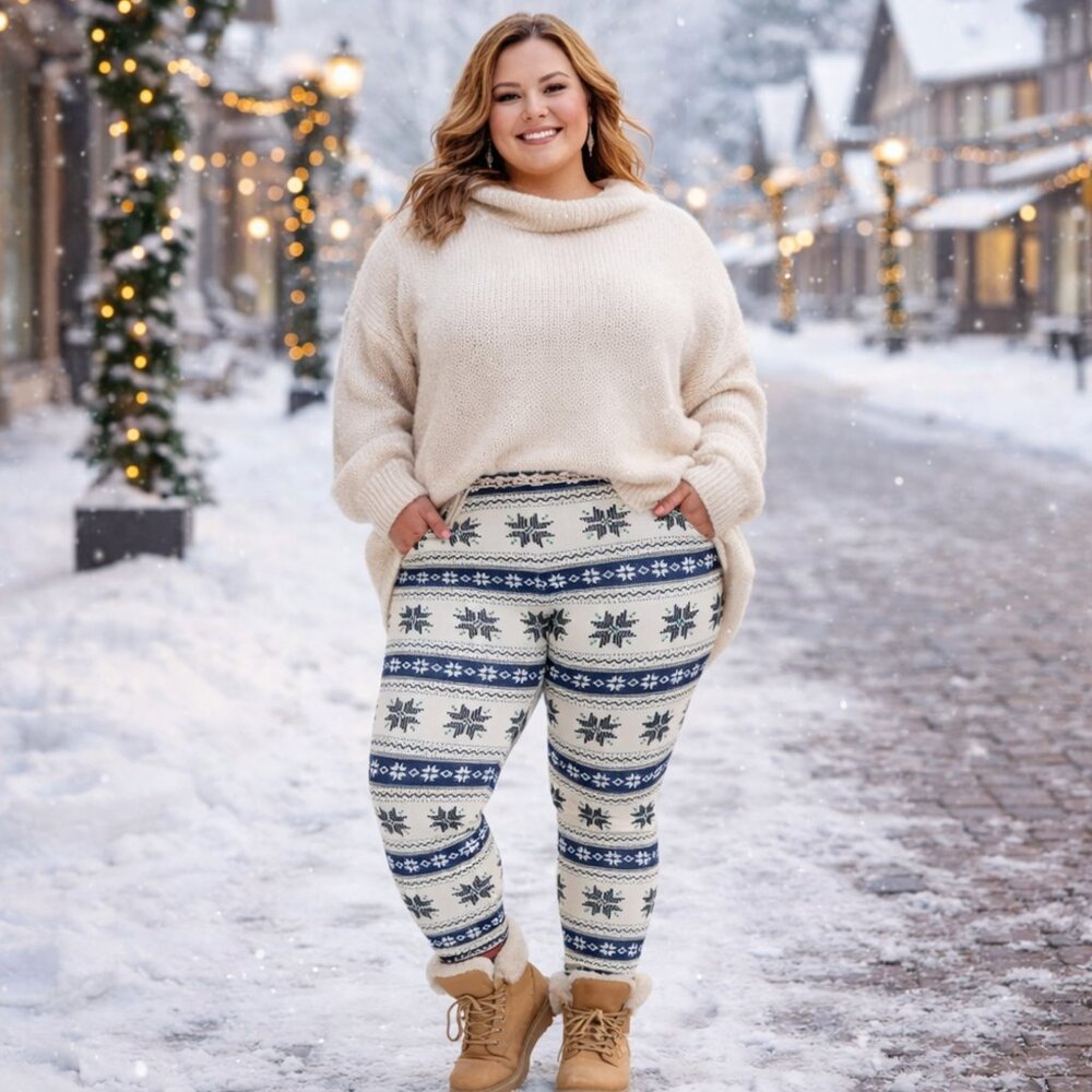 Torrid Full Length Pocket Legging 2x 18 20 Snowflake Fair Isle Nordic Christmas